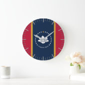 Wall Clock with flag of Mississippi State, USA Große Wanduhr (Zuhause)