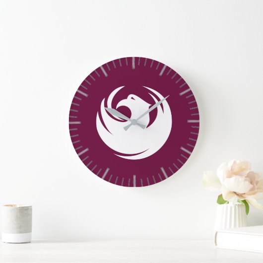 Wall Clock with Flag of Phoenix City, Arizona Große Wanduhr (Zuhause)