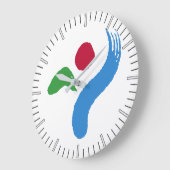 Wall Clock with flag of Seoul, South Korea Große Wanduhr (Winkel)