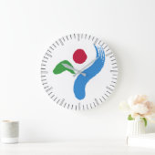Wall Clock with flag of Seoul, South Korea Große Wanduhr (Zuhause)