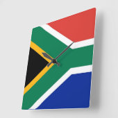 Wall Clock with Flag of South Africa Quadratische Wanduhr (Winkel)