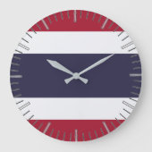Wall Clock with flag of Thailand Große Wanduhr (Vorderseite)