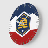 Wall Clock with Flag of Utah, USA Große Wanduhr (Winkel)