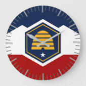Wall Clock with Flag of Utah, USA Große Wanduhr (Vorderseite)