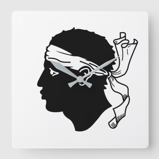 Wall Clock with Flag Quadratische Wanduhr (Vorderseite)