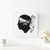 Wall Clock with Flag Quadratische Wanduhr (Zuhause)