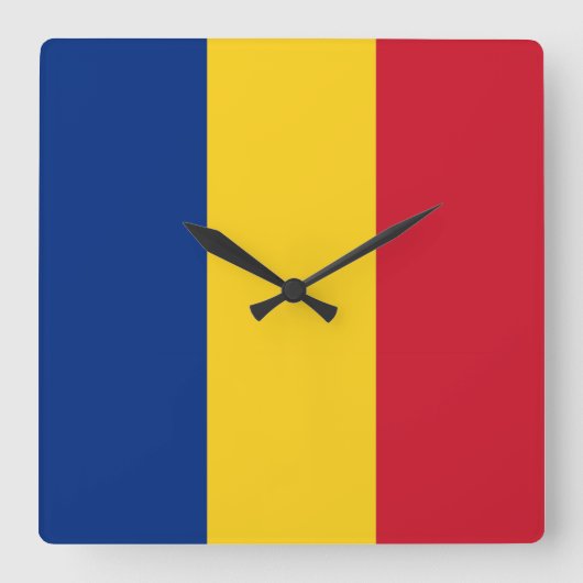 Wall Clock with Flag Quadratische Wanduhr (Vorderseite)