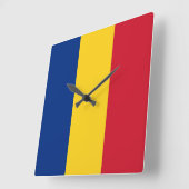 Wall Clock with Flag Quadratische Wanduhr (Winkel)
