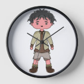 Wall Clock with illustration character cartoon Uhr (Vorderseite)