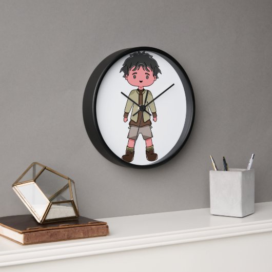 Wall Clock with illustration character cartoon Uhr (Büro)