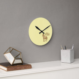 Wall Clock with motivational text and horse Runde Wanduhr