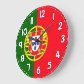 Wall Clock with Portugal Flag - Flag of Portugal Große Wanduhr (Winkel)