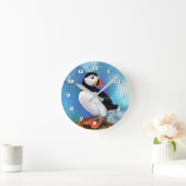 Wall Clock with Puffin Runde Wanduhr (Zuhause)