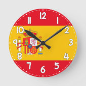 Wall Clock with the Spanish Flag - Flag of Spain Runde Wanduhr (Vorderseite)
