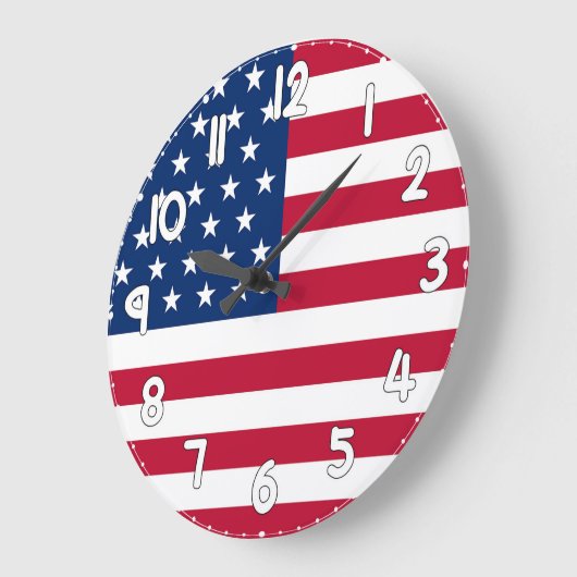 Wall Clock with the United States Flag - USA Flag Große Wanduhr (Winkel)