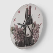 Wall ClockOpt. 2 Korb mit Wein und Weintrauben Gro Große Wanduhr (Winkel)