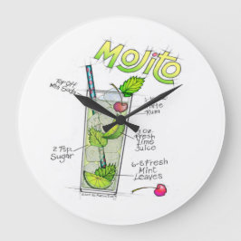 WALL CLOCKS - MOJITO RECIPE COCKTAIL ART GROßE WANDUHR
