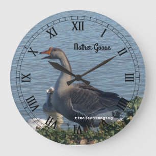 Wall decor, clocks, child's nursery, Mother Goose. Große Wanduhr
