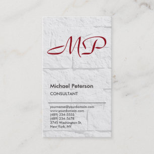 Wall Design Red Park Avenue Monogram Business Card Visitenkarte