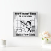 Wall & Floor Tiling Business Office Wall Clock Quadratische Wanduhr (Zuhause)