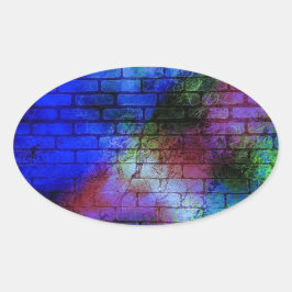 Wall Graffiti Ovaler Aufkleber