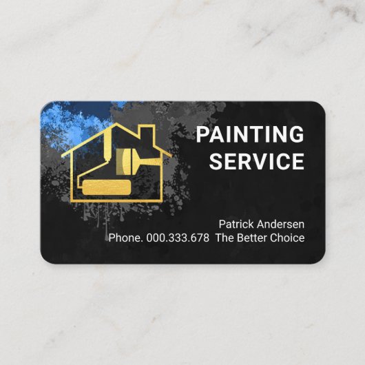 Wall Grunge Paint Painter Service Visitenkarte (Vorderseite)