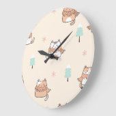 WALL KITTY KAT CLOCK GROßE WANDUHR (Winkel)