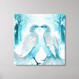 *~* Wall Künstlerisch Love Birds AP54 Art Winter Leinwanddruck