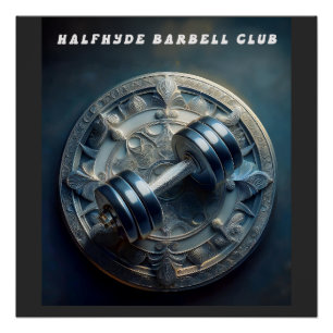 Wall-Logo aus Halfhydes Barbell Club Poster