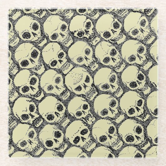 Wall o’ Skulls Glasuntersetzer (Vorderseite)