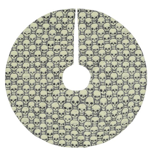 Wall o’ Skulls Polyester Weihnachtsbaumdecke (Vorderseite)