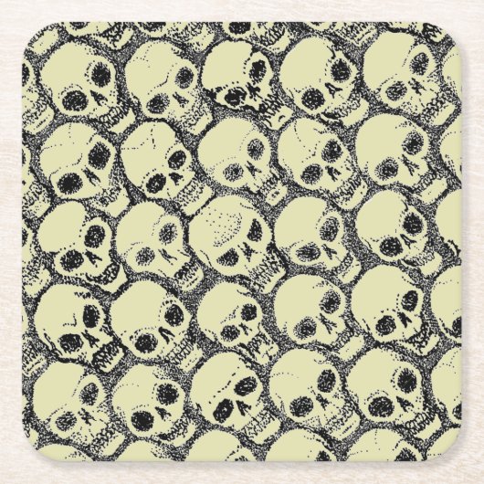 Wall o’ Skulls Rechteckiger Pappuntersetzer (Vorderseite)