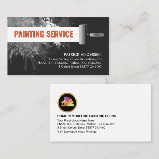 Wall Paint Spritzer Neue Malerei Visitenkarte (Vorne/Hinten)