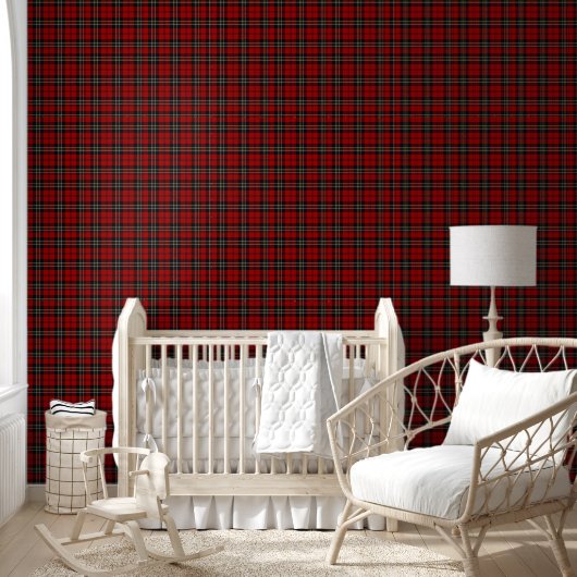 Wall Paper - Deep Red and Green Tartan Tapete (Kinder)