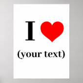 Wall Poster - Custom I heart (dein Text) (Vorne)