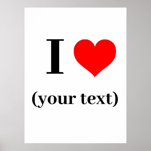Wall Poster - Custom I heart (dein Text) (Vorne)