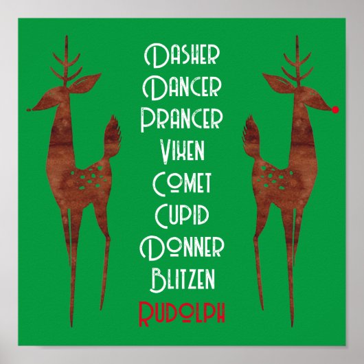 Wall Poster - Rentier des Weihnachtsmannes - Rudol (Vorne)