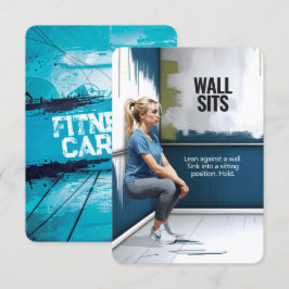 Wall setzt Fitness-Karte mit blauem Hintergrund Save The Date