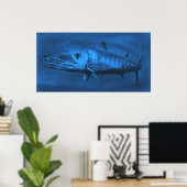 WALL SIZZIERT - Riesiges blaues Barracuda Poster (Heimbüro)