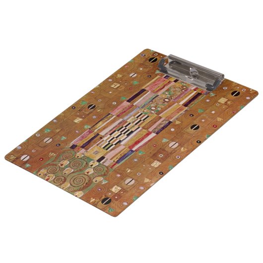 Wall, Stoclet Frieze von Gustav Klimt Klemmbrett (Schrägansicht)