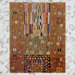 Wall, Stoclet Frieze von Gustav Klimt Puzzle<br><div class="desc">Das Ende der Mauer, Stoclet Frieze (1905-1911) von Gustav Klimt ist ein Vintages Jugendstil-Gemälde mit einem geometrischen Mosaikmuster in Goldtönen. Die Stoclet Frieze ist eine Serie von Symbolismus-Panels und Gustav Klimts letzter großer Wandarbeit. Sie wurden von 1905-1911 im Speisesaal des Palais Stoclet in Brüssel gemalt. Die Paneele von Klimts Fries...</div>