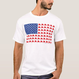 Wall Street Bull Market American Flag T-Shirt