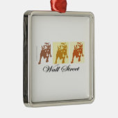 Wall Street Bull Market Silbernes Ornament (Rechts)