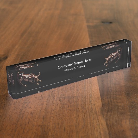 Wall Street Bull Market Stock Broker Namensplakette (Seite)