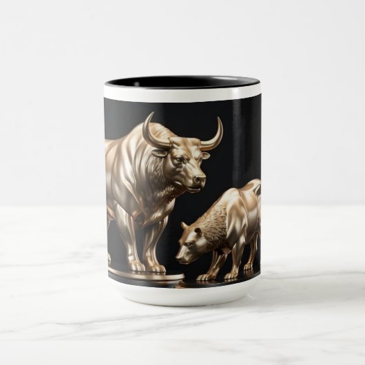 Wall Street Bull und Bären-Tasse Tasse (Zentrum)
