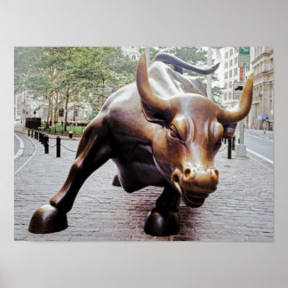 Wall Street Charging Bull Poster