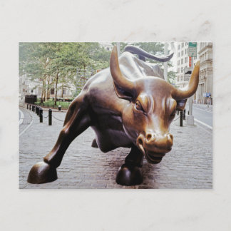 Wall Street Charging Bull Postkarte