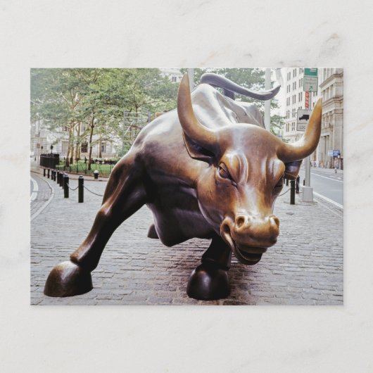 Wall Street Charging Bull Postkarte (Vorderseite)