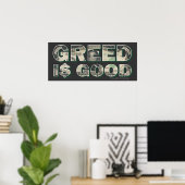 Wall Street/Gier ist gut Poster (Heimbüro)