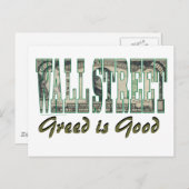 Wall Street/Gier ist gut Postkarte (Vorne/Hinten)